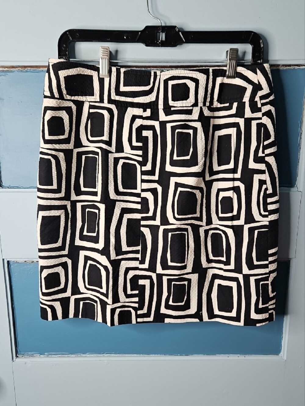 Donna Degnan Black & White Geometric Mini Skirt Size 8 - Picture 4 of 9